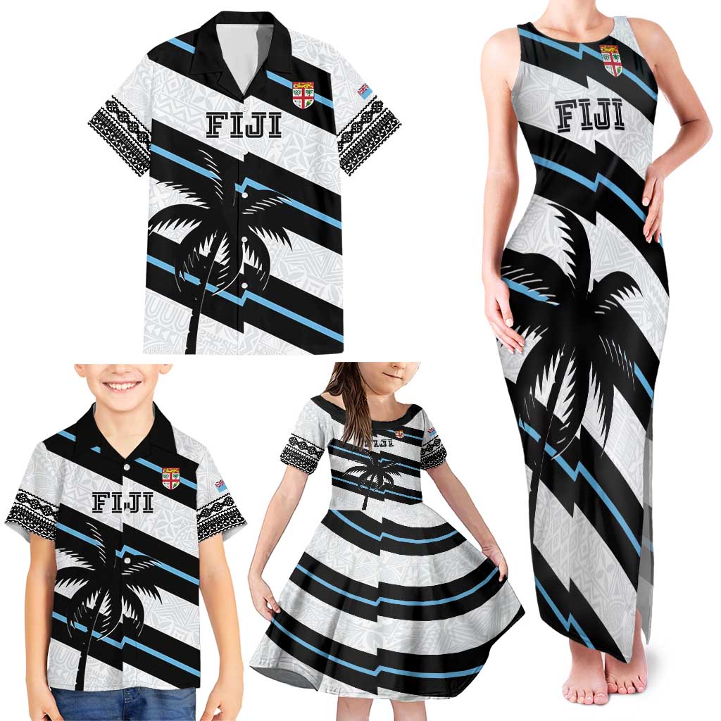 Custom Fiji 2024 Rugby Family Matching Tank Maxi Dress and Hawaiian Shirt Fijian Tapa Pattern LT01 - Polynesian Pride
