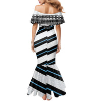 Custom Fiji 2024 Rugby Mermaid Dress Fijian Tapa Pattern