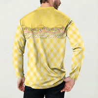 Hawaii Palaka Pikake Lokelani Plumeria Button Sweatshirt Melemele Coquette Bow