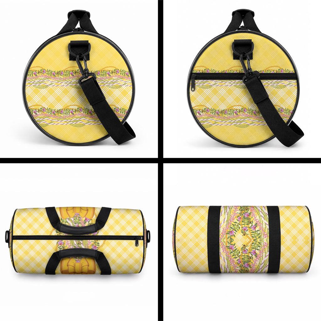Hawaii Palaka Pikake Lokelani Plumeria Duffle Bag Melemele Coquette Bow LT01 - Polynesian Pride
