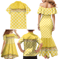 Hawaii Palaka Pikake Lokelani Plumeria Family Matching Mermaid Dress and Hawaiian Shirt Melemele Coquette Bow LT01 - Polynesian Pride