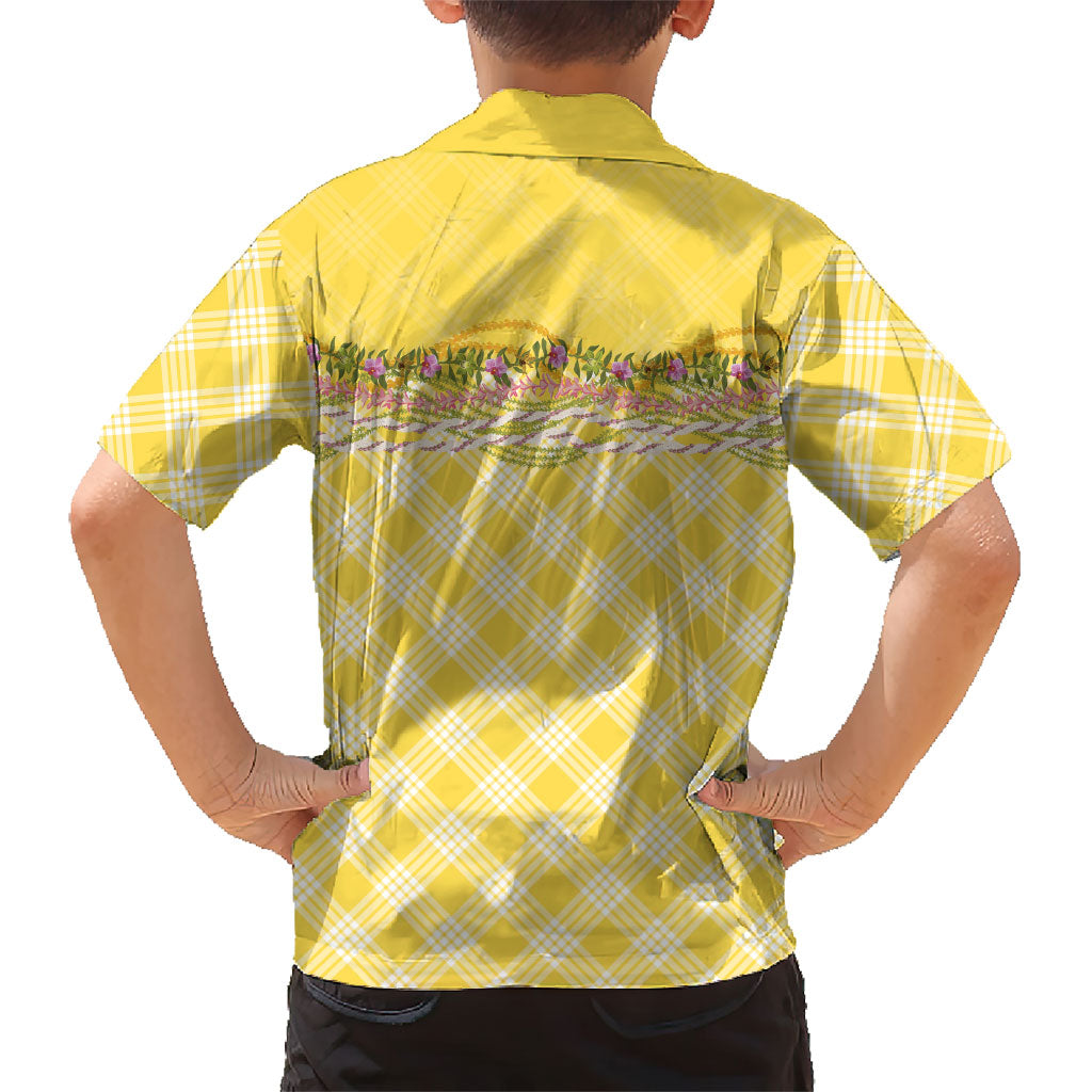 Hawaii Palaka Pikake Lokelani Plumeria Family Matching Off The Shoulder Long Sleeve Dress and Hawaiian Shirt Melemele Coquette Bow LT01 - Polynesian Pride