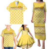 Hawaii Palaka Pikake Lokelani Plumeria Family Matching Puletasi and Hawaiian Shirt Melemele Coquette Bow LT01 - Polynesian Pride