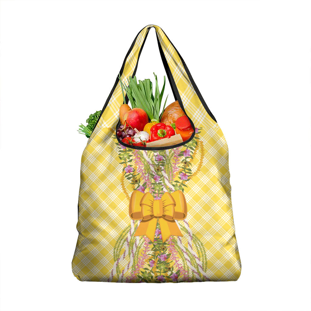 Hawaii Palaka Pikake Lokelani Plumeria Grocery Bag Melemele Coquette Bow