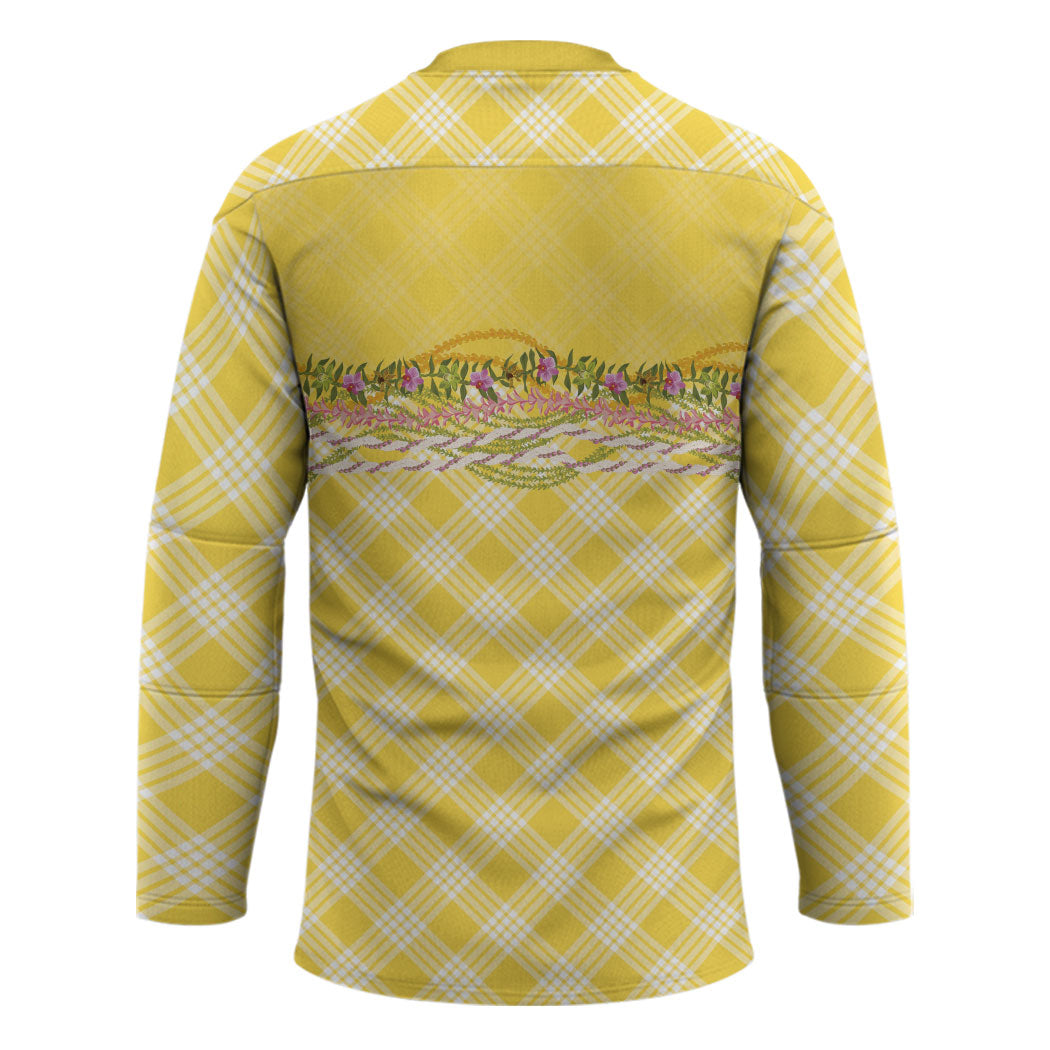 Hawaii Palaka Pikake Lokelani Plumeria Hockey Jersey Melemele Coquette Bow