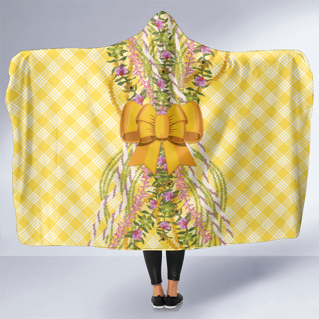 Hawaii Palaka Pikake Lokelani Plumeria Hooded Blanket Melemele Coquette Bow