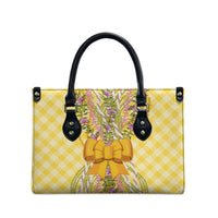 Hawaii Palaka Pikake Lokelani Plumeria Leather Bag Melemele Coquette Bow