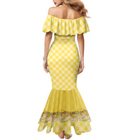 Hawaii Palaka Pikake Lokelani Plumeria Mermaid Dress Melemele Coquette Bow