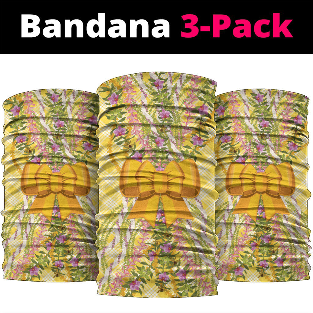 Hawaii Palaka Pikake Lokelani Plumeria Neck Gaiter Melemele Coquette Bow