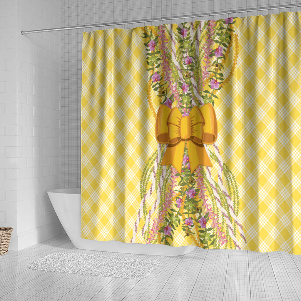 Hawaii Palaka Pikake Lokelani Plumeria Shower Curtain Melemele Coquette Bow