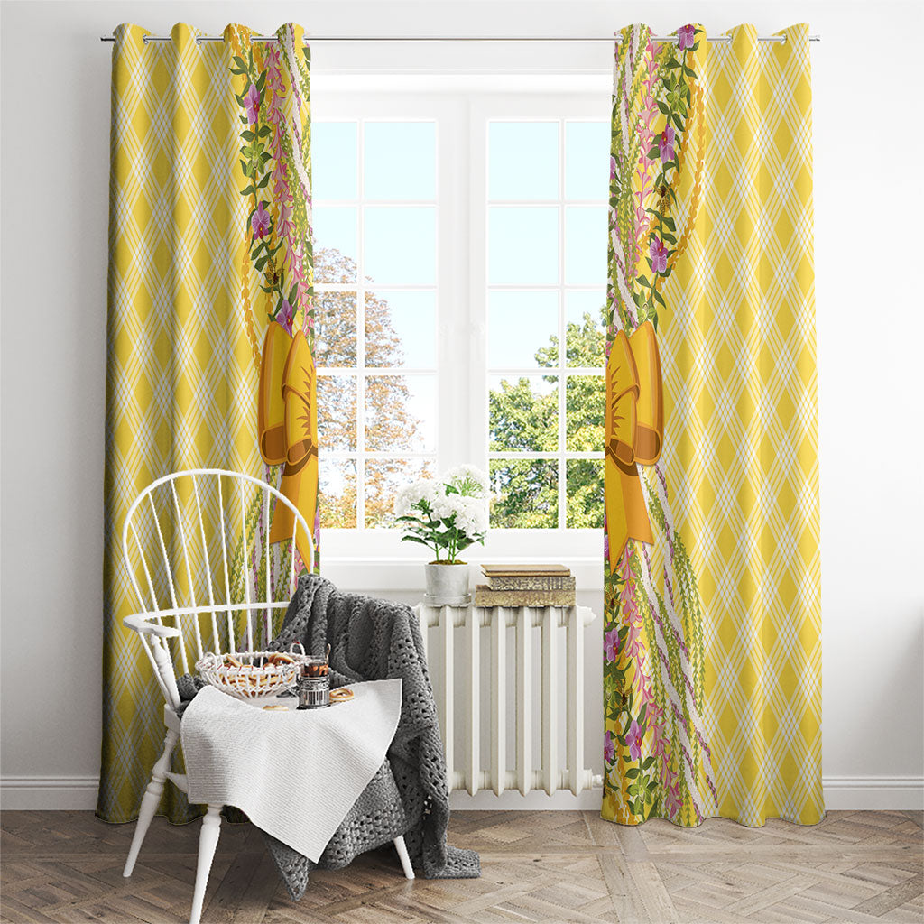 Hawaii Palaka Pikake Lokelani Plumeria Window Curtain Melemele Coquette Bow