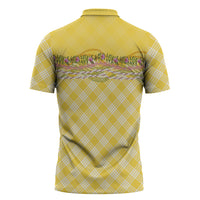 Hawaii Palaka Pikake Lokelani Plumeria Zipper Polo Shirt Melemele Coquette Bow