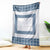Samoa Siapo Blue Trimmed Blanket Samoa White Sunday - Polynesian Pride