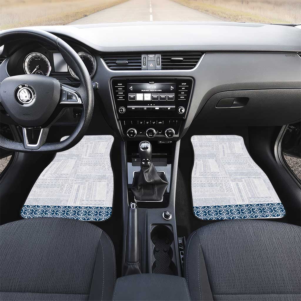 Samoa Siapo Blue Trimmed Car Mats Samoa White Sunday - Polynesian Pride
