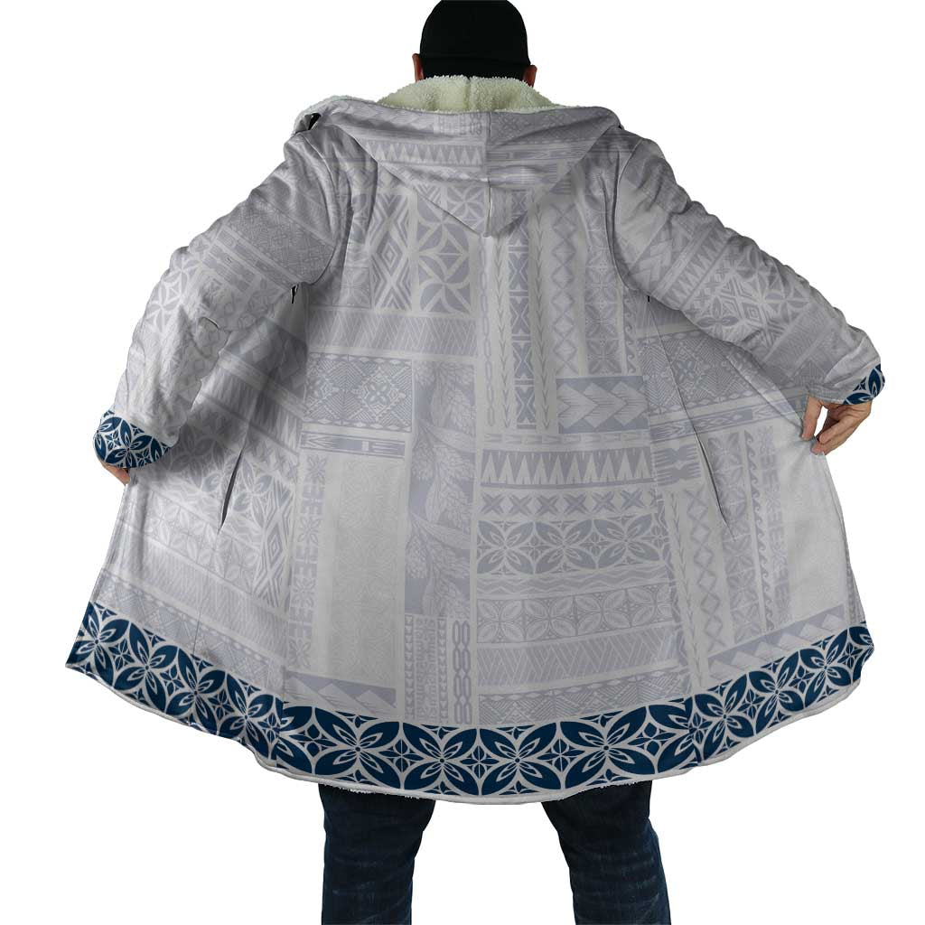 Samoa Siapo Blue Trimmed Cloak Samoa White Sunday - Polynesian Pride