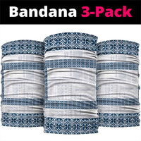 Samoa Siapo Blue Trimmed Neck Gaiter Samoa White Sunday - Polynesian Pride