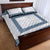 Samoa Siapo Blue Trimmed Quilt Bed Set Samoa White Sunday - Polynesian Pride
