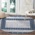 Samoa Siapo Blue Trimmed Round Carpet Samoa White Sunday - Polynesian Pride