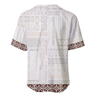 Samoa Siapo Brown Trimmed Baseball Jersey Samoa White Sunday - Polynesian Pride