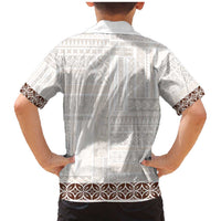 Samoa Siapo Brown Trimmed Family Matching Mermaid Dress and Hawaiian Shirt Samoa White Sunday - Polynesian Pride