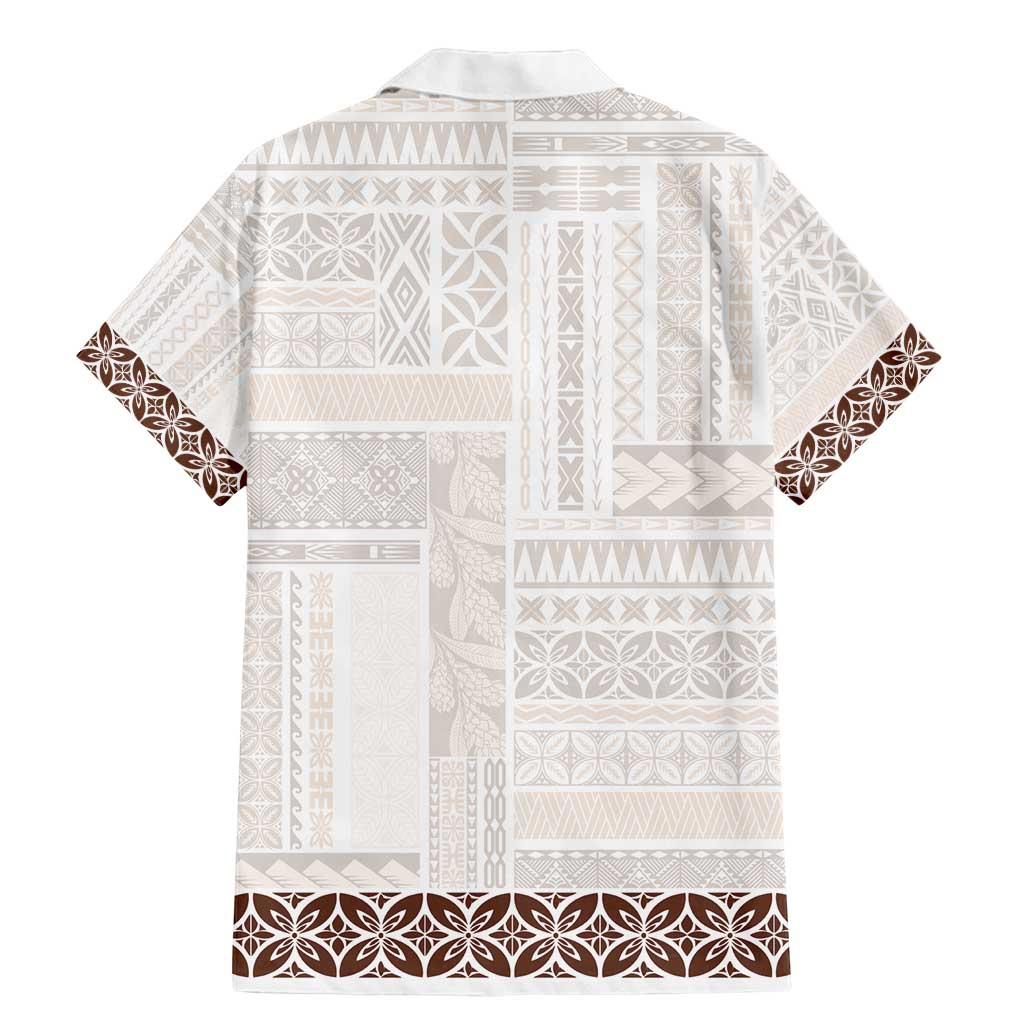 Samoa Siapo Brown Trimmed Family Matching Mermaid Dress and Hawaiian Shirt Samoa White Sunday - Polynesian Pride