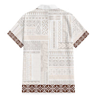 Samoa Siapo Brown Trimmed Family Matching Mermaid Dress and Hawaiian Shirt Samoa White Sunday - Polynesian Pride
