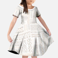 Samoa Siapo Brown Trimmed Family Matching Puletasi and Hawaiian Shirt Samoa White Sunday - Polynesian Pride