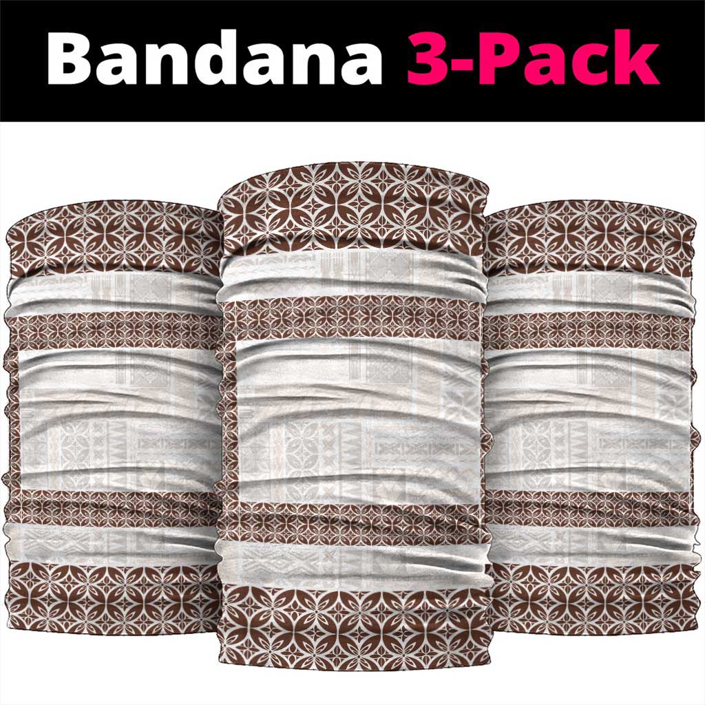 Samoa Siapo Brown Trimmed Neck Gaiter Samoa White Sunday - Polynesian Pride