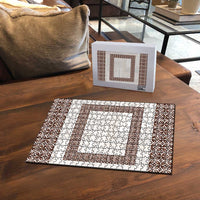 Samoa Siapo Brown Trimmed Puzzle Samoa White Sunday - Polynesian Pride