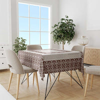 Samoa Siapo Brown Trimmed Tablecloth Samoa White Sunday - Polynesian Pride