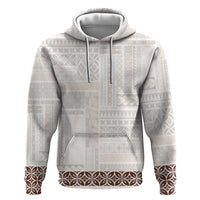 Samoa Siapo Brown Trimmed Zip Hoodie Samoa White Sunday - Polynesian Pride