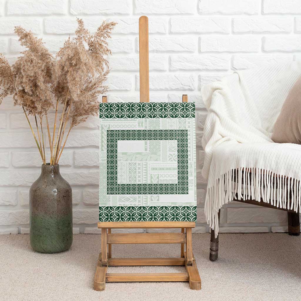 Samoa Siapo Green Trimmed Canvas Wall Art Samoa White Sunday - Polynesian Pride