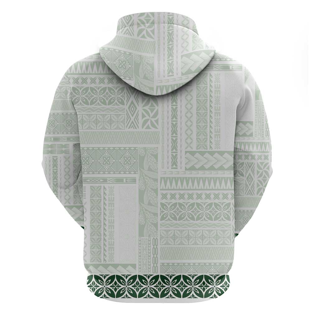 Samoa Siapo Green Trimmed Hoodie Samoa White Sunday - Polynesian Pride