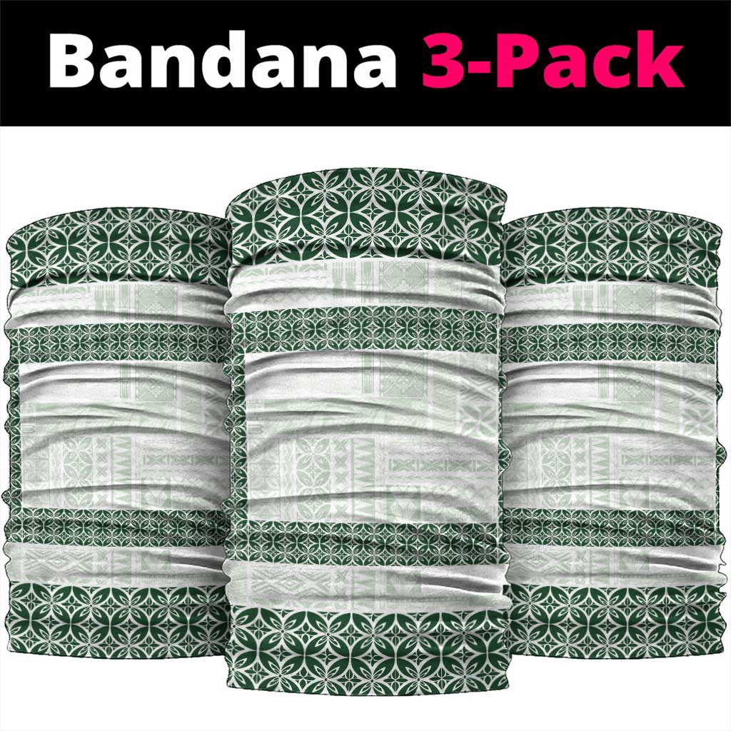 Samoa Siapo Green Trimmed Neck Gaiter Samoa White Sunday - Polynesian Pride