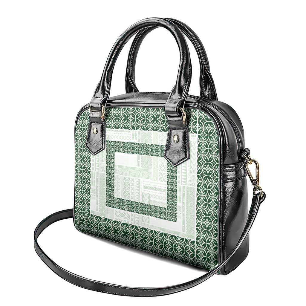 Samoa Siapo Green Trimmed Shoulder Handbag Samoa White Sunday - Polynesian Pride