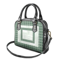 Samoa Siapo Green Trimmed Shoulder Handbag Samoa White Sunday - Polynesian Pride