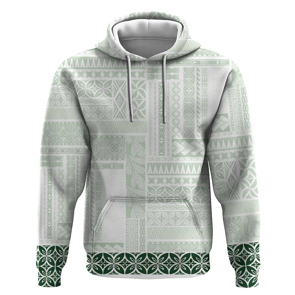 Samoa Siapo Green Trimmed Zip Hoodie Samoa White Sunday - Polynesian Pride