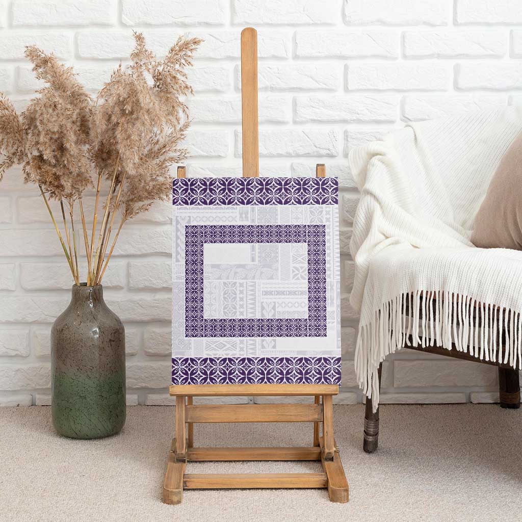 Samoa Siapo Purple Trimmed Canvas Wall Art Samoa White Sunday - Polynesian Pride