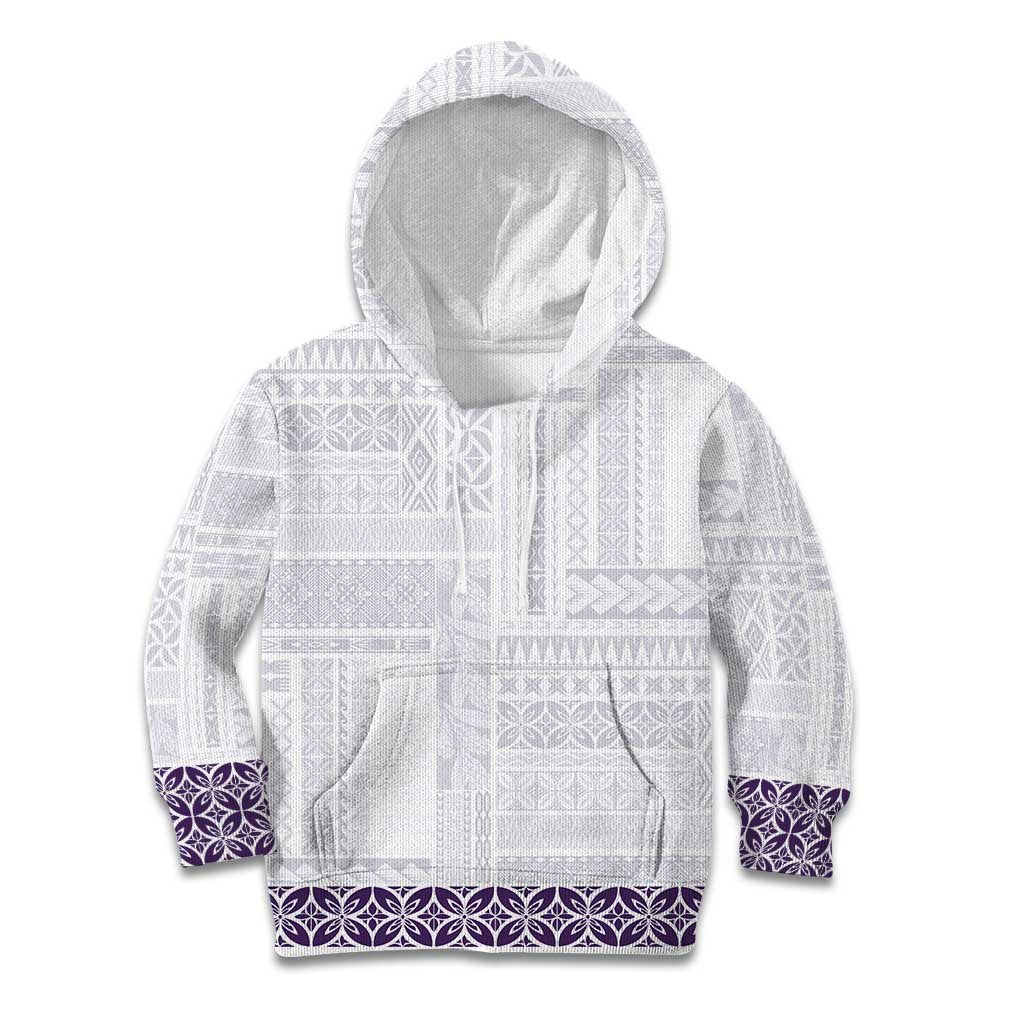 Samoa Siapo Purple Trimmed Kid Hoodie Samoa White Sunday - Polynesian Pride
