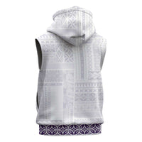 Samoa Siapo Purple Trimmed Sleeveless Zip Hoodie Samoa White Sunday - Polynesian Pride