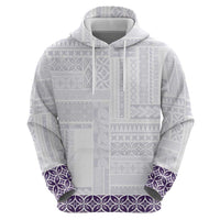 Samoa Siapo Purple Trimmed Zip Hoodie Samoa White Sunday - Polynesian Pride