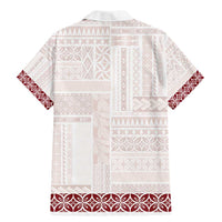Samoa Siapo Red Trimmed Family Matching Mermaid Dress and Hawaiian Shirt Samoa White Sunday - Polynesian Pride