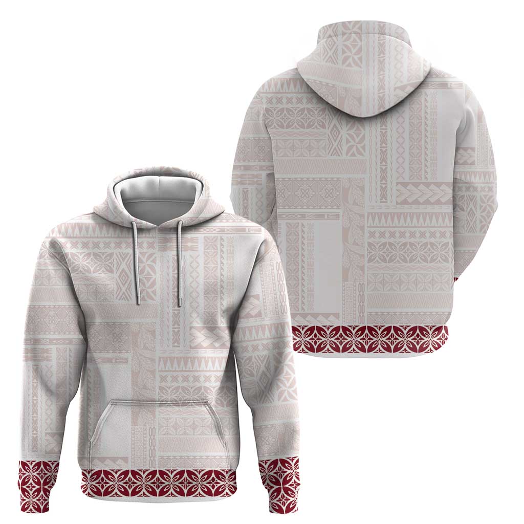 Samoa Siapo Red Trimmed Hoodie Samoa White Sunday - Polynesian Pride