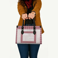 Samoa Siapo Red Trimmed Leather Bag Samoa White Sunday - Polynesian Pride