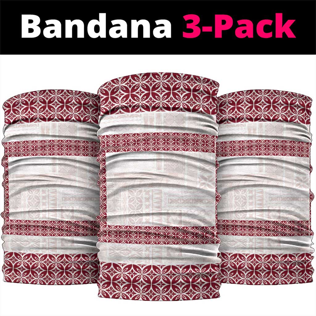 Samoa Siapo Red Trimmed Neck Gaiter Samoa White Sunday - Polynesian Pride