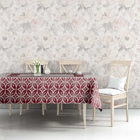 Samoa Siapo Red Trimmed Tablecloth Samoa White Sunday - Polynesian Pride