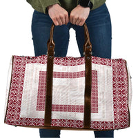 Samoa Siapo Red Trimmed Travel Bag Samoa White Sunday - Polynesian Pride
