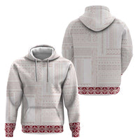 Samoa Siapo Red Trimmed Zip Hoodie Samoa White Sunday - Polynesian Pride