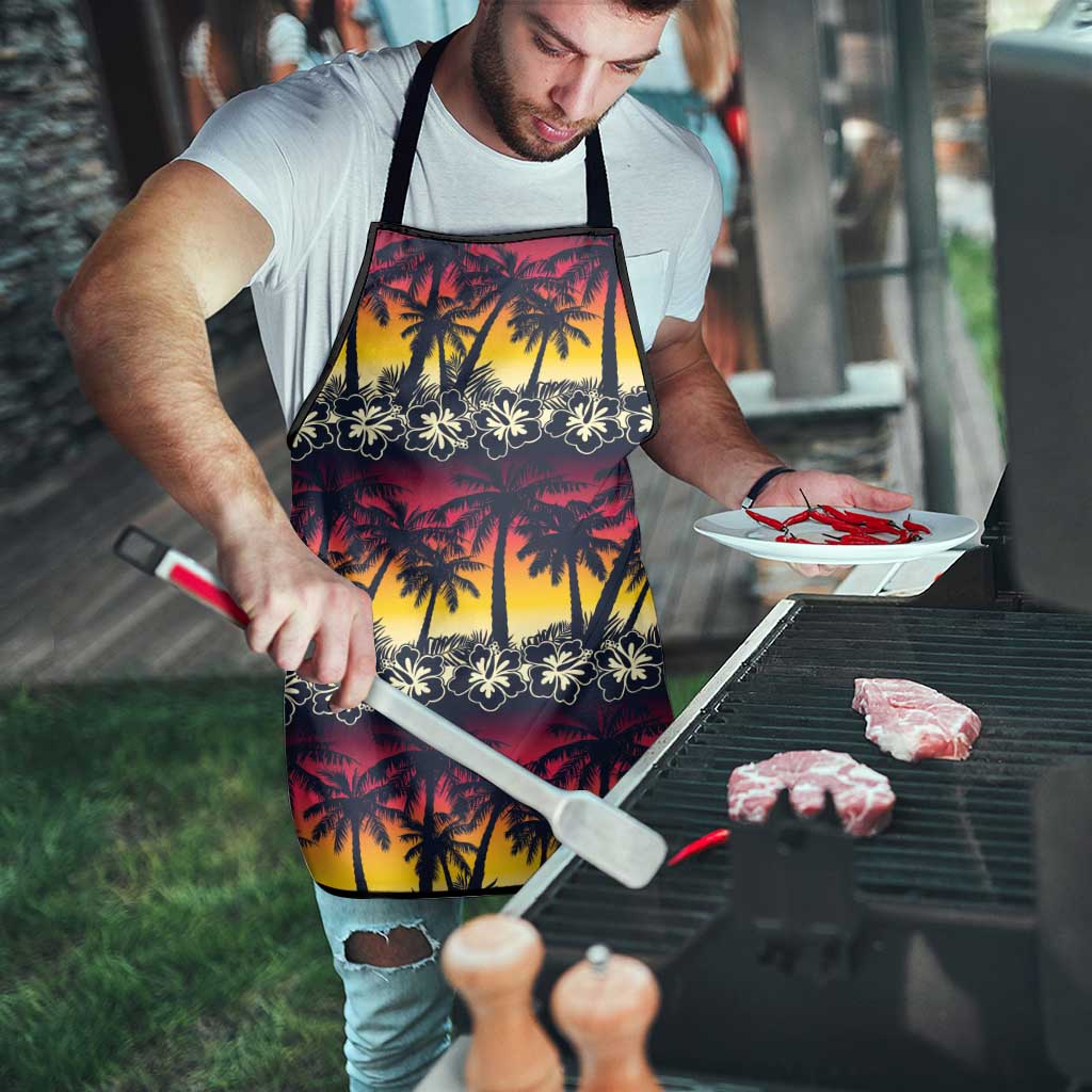 Hawaii Hibiscus Palm Tree Sunset Apron Tropical Style - Polynesian Pride