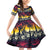 Hawaii Hibiscus Palm Tree Sunset Family Matching Off Shoulder Short Dress and Hawaiian Shirt Tropical Style - Polynesian Pride